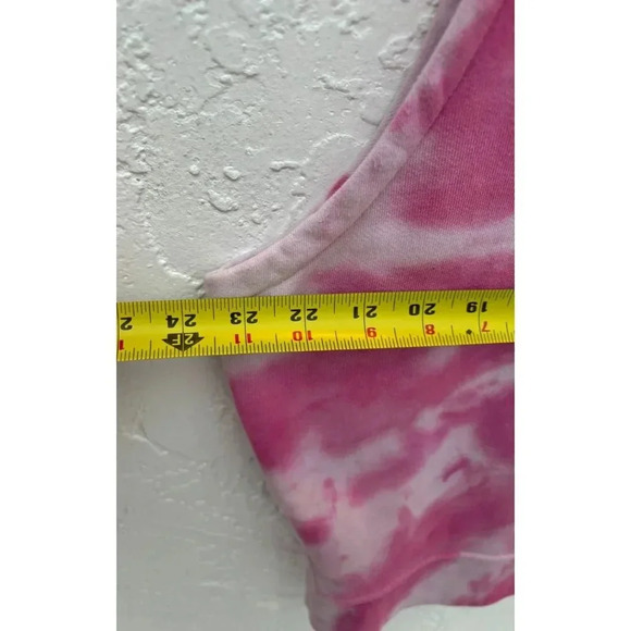 Zara Mens Pullover Crew Neck Sleeveless Vest Top Tie Dye Pink Sz M - Picture 5 of 7
